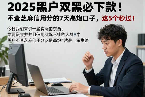 2025黑户双黑必下款！不查芝麻信用分的7天高炮口子，这5个秒过！