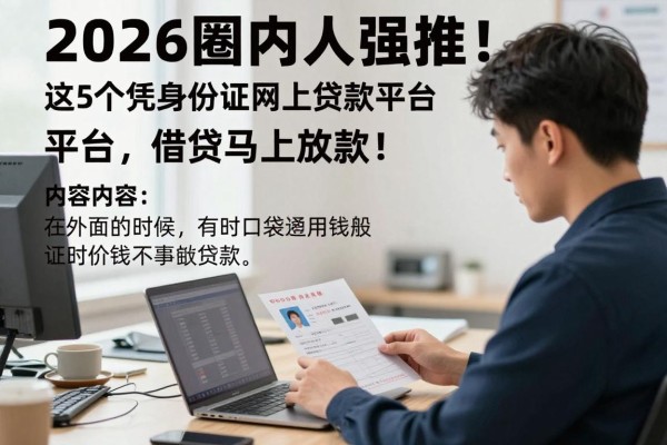 2026圈内人强推!这5个凭身份证网上贷款平台,借款马上放款!