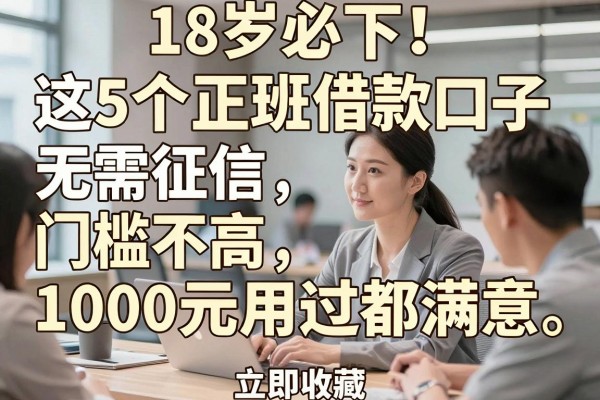 18岁必下！这5个正规借款口子无需征信、门槛不高，1000元用过都满意，立即收藏