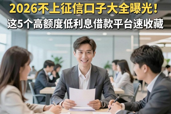 2026不上征信口子大全曝光！这5个高额度低利息借款平台速收藏