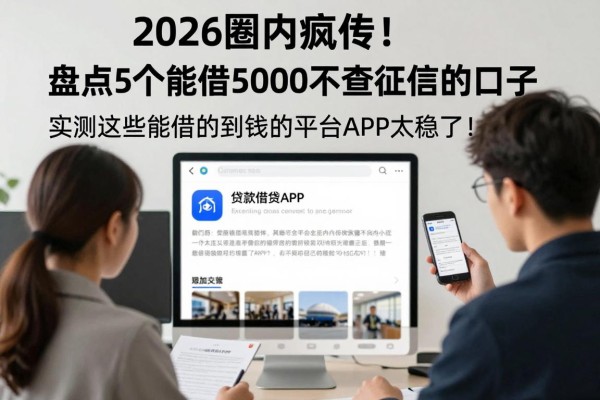 2026圈内疯传!盘点5个能借5000不查征信的口子,实测这些能借的到钱的平台APP太稳了!