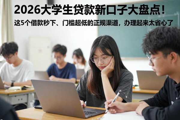 2026大学生贷款新口子大盘点！这5个借款秒下、门槛超低的正规渠道，办理起来太省心了