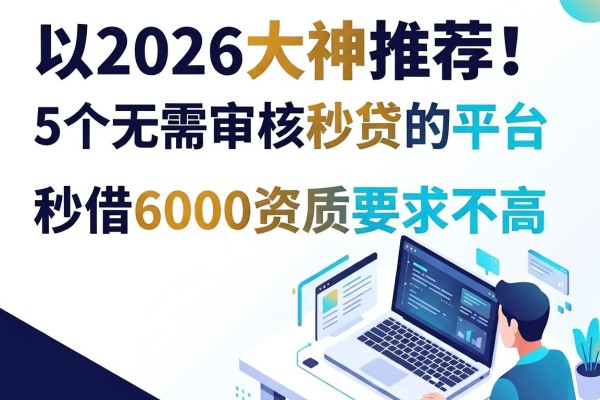 2026大神推荐！5个无需审核秒贷的平台，秒借6000资质要求不高
