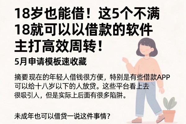 18岁也能借！这5个不满18就可以借款的软件主打高效周转，5月申请模板速收藏