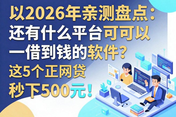 2026年亲测盘点：还有什么平台可以借到钱的软件？这5个正规网贷秒下500元！