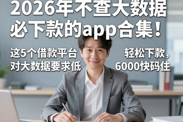 2026年不查大数据必下款的app合集！这5个借款平台对大数据要求低，轻松下款6000快码住