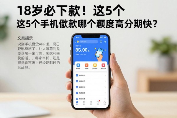 18岁必下款！这5个手机借款软件哪个额度高分期快？