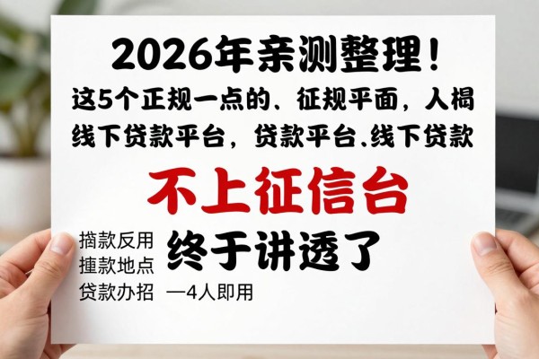 2026年亲测整理!这5个正规一点的不上征信的线下贷款平台,终于讲透了