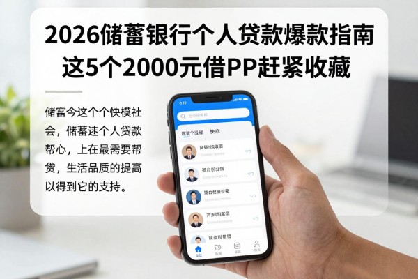 2026储蓄银行个人贷款爆款指南！这5个2000元借款APP赶紧收藏