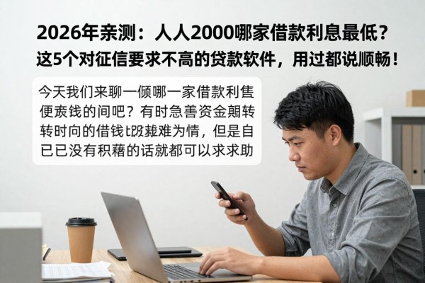 2026年亲测：人人2000哪家借款利息最低？这5个对征信要求不高的贷款软件，用过都说顺畅！