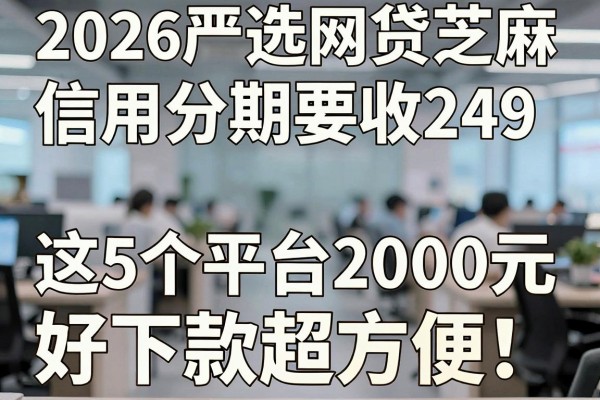2026严选网贷芝麻信用分期要收249,这5个平台2000元好下款超方便