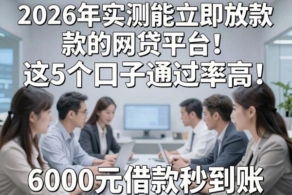 2026年实测能立即放款的网贷平台！这5个口子通过率高，6000元借款秒到账