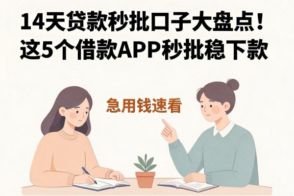 14天贷款秒批口子大盘点!这5个借款APP秒批稳下款,急用钱速看