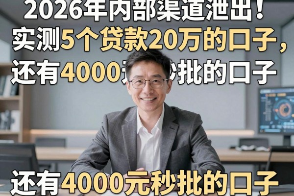2026年内部渠道泄出！实测5个贷款20万的口子，还有4000元秒批的口子
