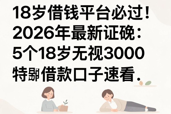 18岁借钱平台必过！2026年最新证实：5个18岁无视3000借款口子速看