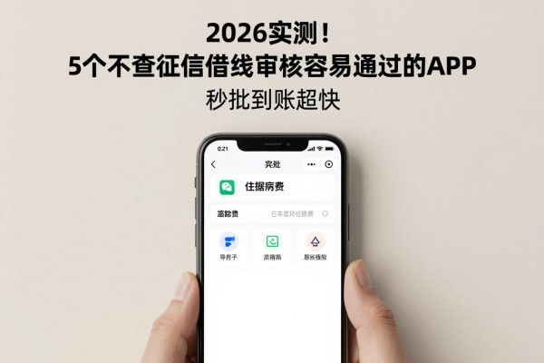 2026实测！5个不查征信借钱审核容易通过的APP，秒批到账超快