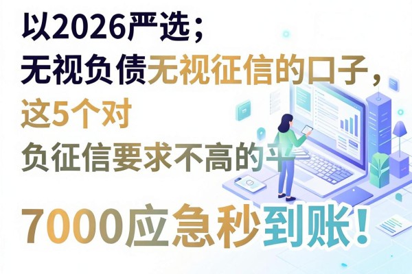 2026严选:无视负债无视征信的口子,这5个对征信负债要求不高的平台,7000应急秒到账!