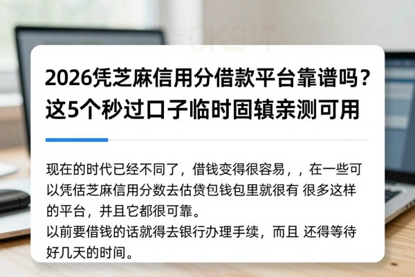 2026凭芝麻信用分借款的平台靠谱吗？这5个秒过口子临时周转亲测可用
