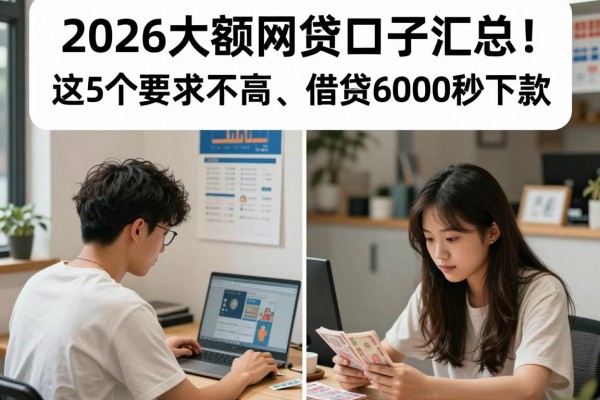 2026大额网贷口子汇总!这5个要求不高、借款6000秒下款