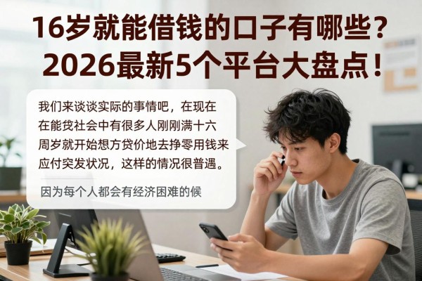 16岁就能借钱的口子有哪些？2026最新5个平台大盘点！