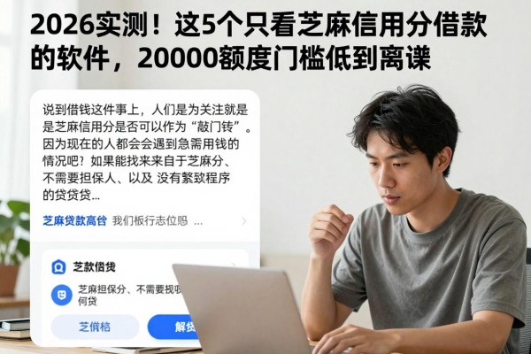 2026实测!这5个只看芝麻信用分借款的软件,20000额度门槛低到离谱