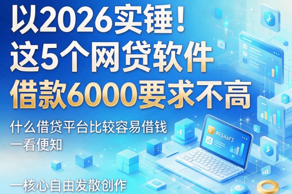 2026实锤！这5个网贷软件借款6000要求不高，什么借贷平台比较容易借钱一看便知