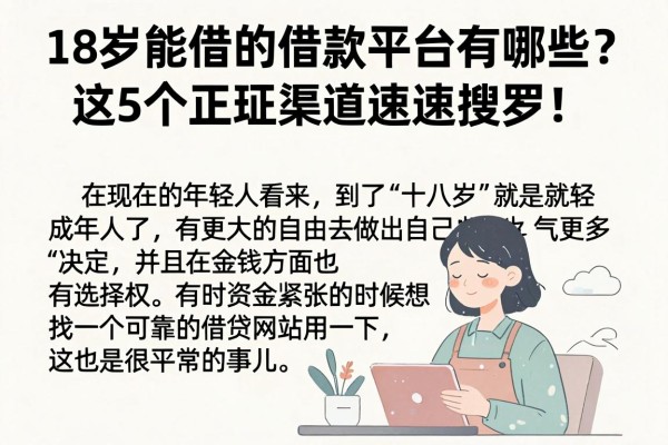 18岁能借的借款平台有哪些？这5个正规渠道速速搜罗！