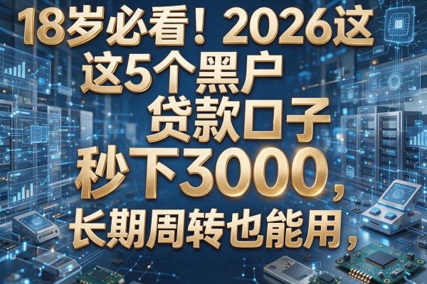 18岁必看！2026这5个黑户贷款口子秒下3000，长期周转也能用