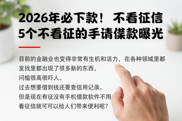 2026年必下款!5个不看征信的手机借款软件紧急申请渠道曝光