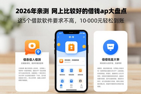 2026年亲测!网上比较好的借钱app大盘点,这5个借款软件要求不高,10000元轻松到账
