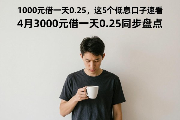 1000元借一天0.25,这5个低息口子速看!4月3000元借一天0.25同步盘点