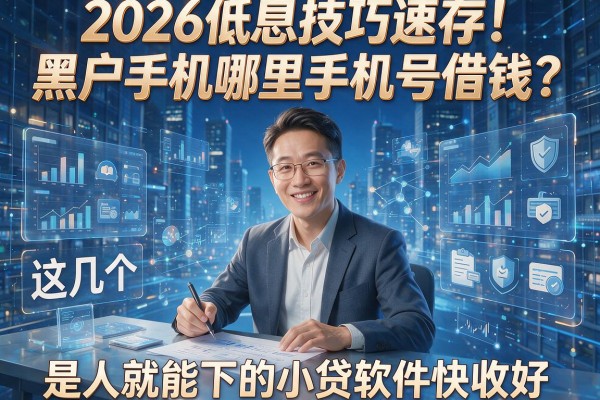 2026低息技巧速存！黑户手机哪里手机号借钱？这几个“是人就能下”的小贷软件快收好