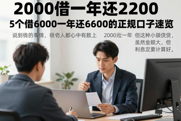 2000借一年还2200，2026年必存！5个借6000一年还6600的正规口子速览