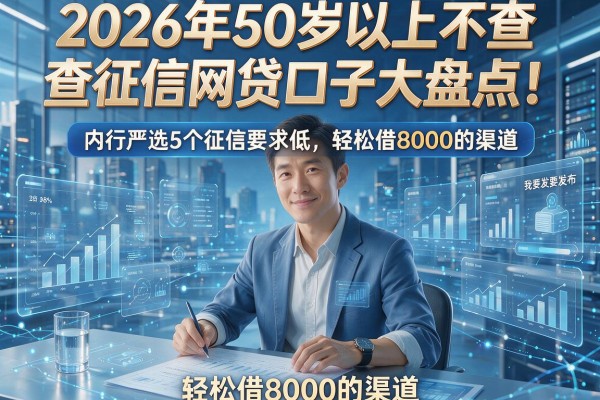 2026年50岁以上不查征信网贷口子大盘点！内行严选5个征信要求低、轻松借8000的渠道