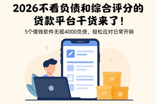 2026不看负债和综合评分的贷款平台干货来了！这5个借钱软件无视4000负债，轻松应对日常开销