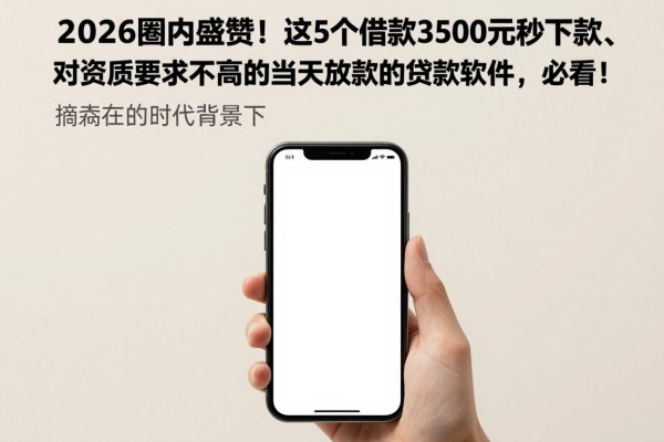 2026圈内盛赞！这5个借款3500元秒下款、对资质要求不高的当天放款的贷款软件，必看！