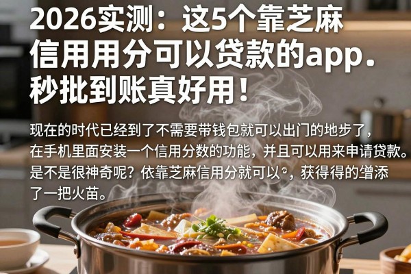2026实测:这5个靠芝麻信用分可以贷款的app,秒批到账真好用!