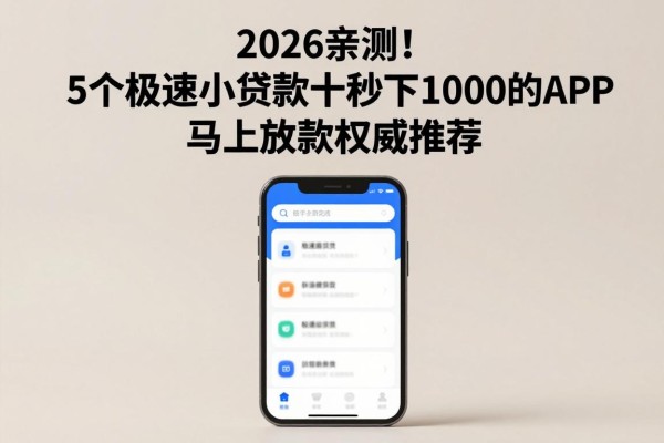 2026亲测！5个极速小额贷款十秒下1000的APP，马上放款权威推荐