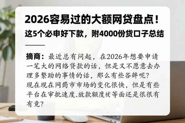 2026容易过的大额网贷盘点!这5个必申好下款,附4000借款口子总结