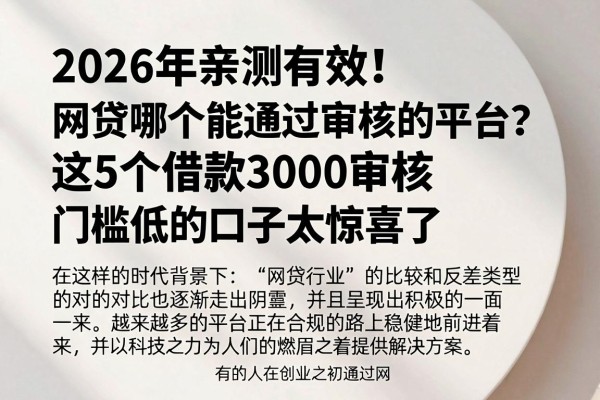 2026年亲测有效！网贷哪个能通过审核的平台？这5个借款3000审核门槛低的口子太惊喜了