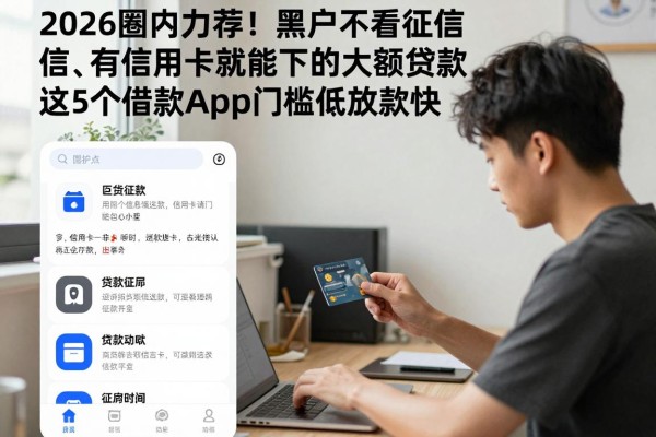 2026圈内力荐！黑户不看征信、有信用卡就能下的大额贷款，这5个借款app门槛低放款快