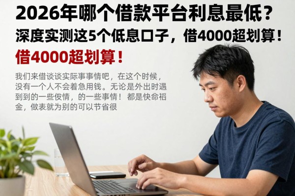 2026年哪个借款平台利息最低？深度实测这5个低息口子，借4000超划算！