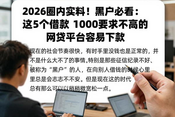 2026圈内实料!黑户必看:这5个借款1000要求不高的网贷平台容易下款