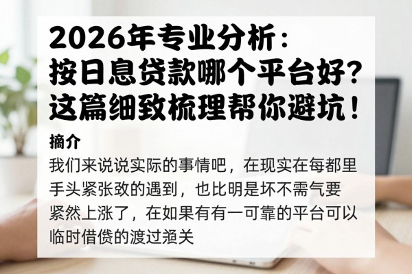 2026年专业分析：按日息贷款哪个平台好？这篇细致梳理帮你避坑！