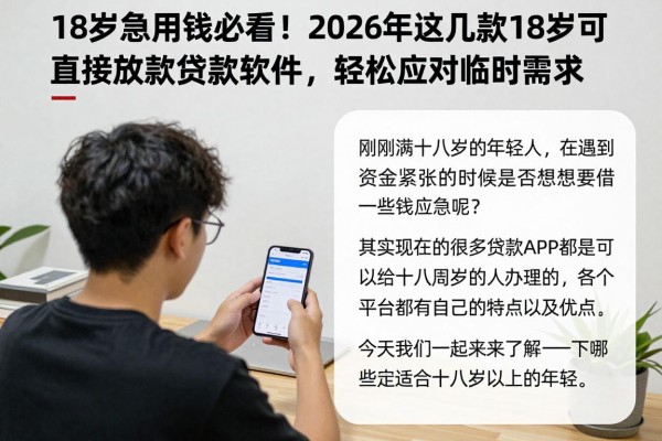 18岁急用钱必看!2026年这几款18岁可直接放款的贷款软件,轻松应对临时需求