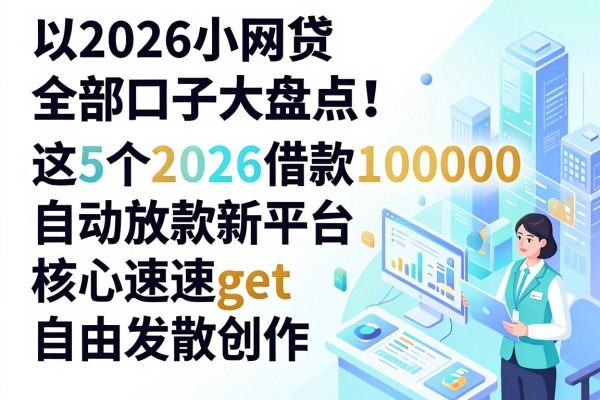 2026小网贷全部口子大盘点!这5个2026借款10000自动放款新平台速速get