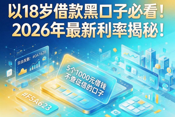 18岁借款黑口子必看！2026年最新利率揭秘，盘点5个1000元借钱不查征信的口子