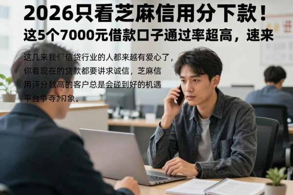 2026只看芝麻信用分下款!这5个7000元借款口子通过率超高,速来