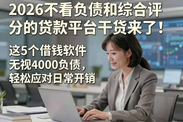 2026不看负债和综合评分的贷款平台干货来了！这5个借钱软件无视4000负债，轻松应对日常开销